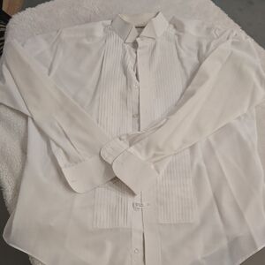 Elegant Ivory Dress Tuxedo Shirt for Men